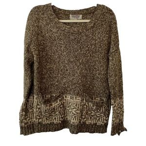 Urban Outfitters Women’s Ecote Brown Marbled Knit Boho Pullover Sweater   Sz‎ S
